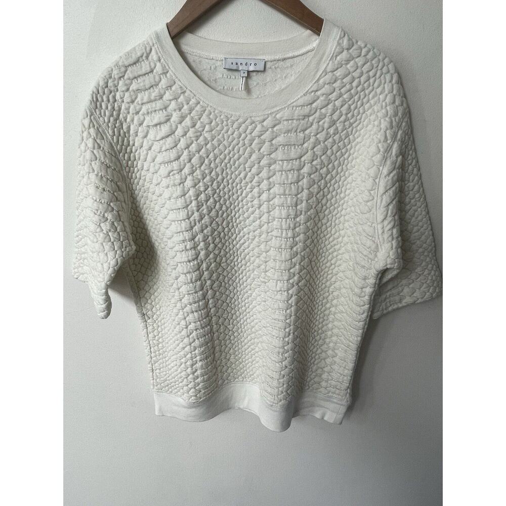 Sandro Textured Cream Sweater